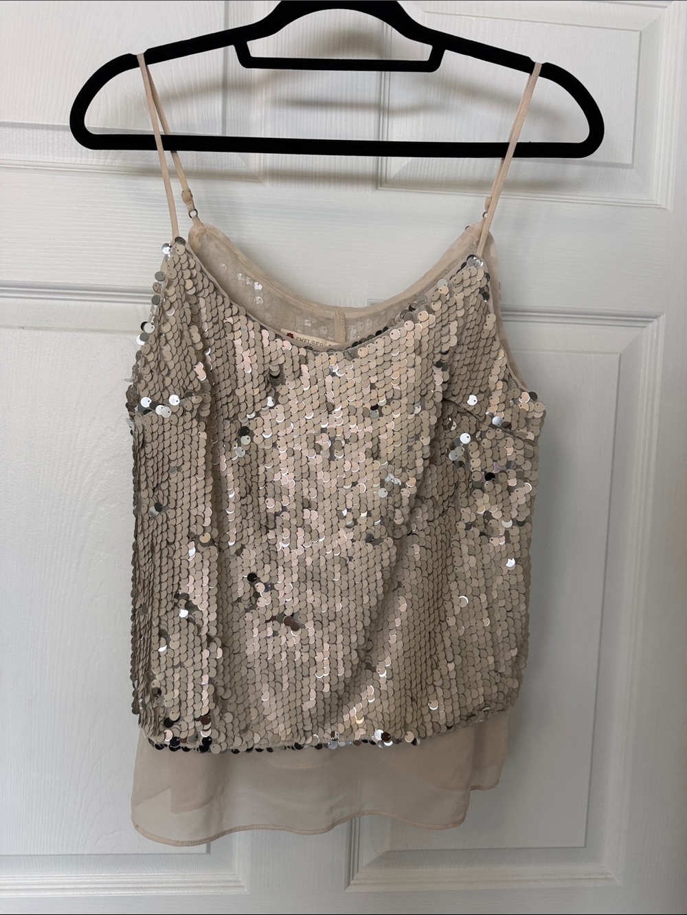 Chelsea & Violet Champagne Sequin Camisole